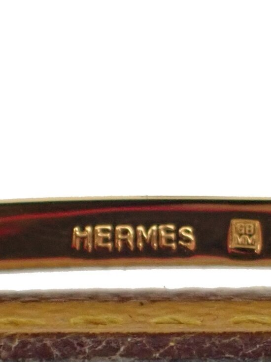 HERMES Logo Constance H Buckle Belt Size 65 Leather Yellow Black France 34RL638 main image 8